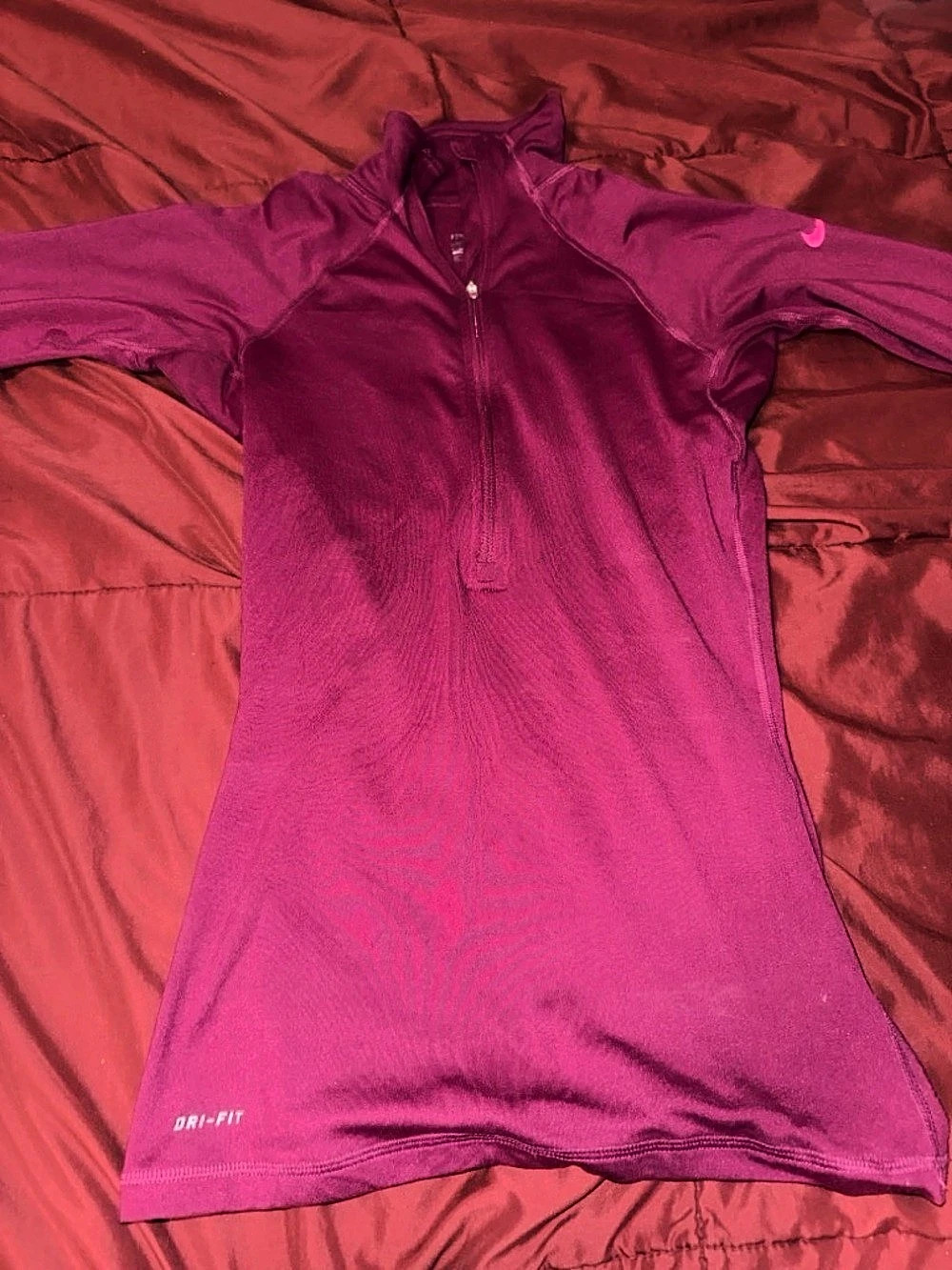 Nike Dri-FIT Quarter-Zip Long Sleeve Running Top Magenta